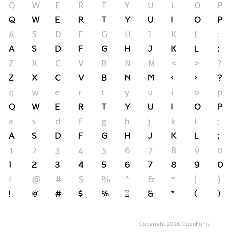 Character Map of Florensa Demo Regular