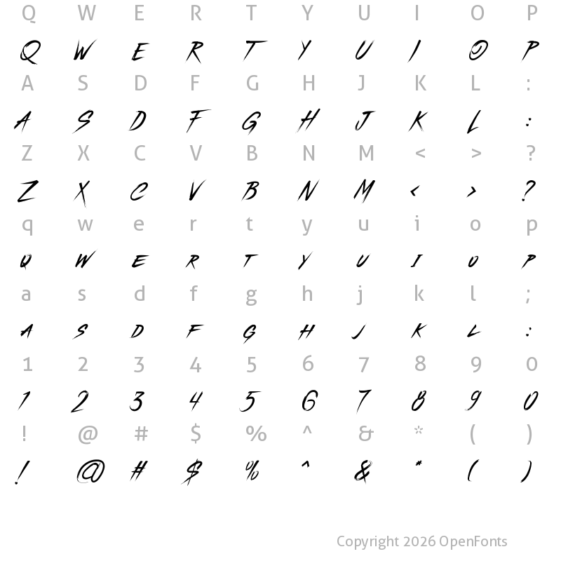 Character Map of Floresh Regular