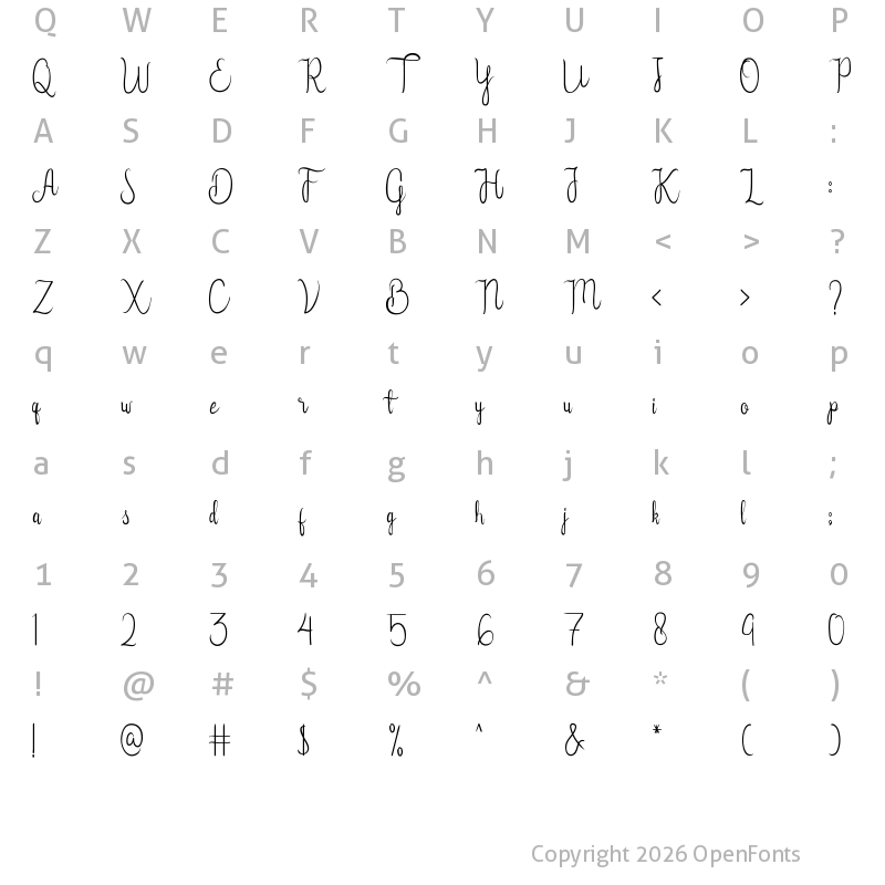 Character Map of Flower Adaline Regular
