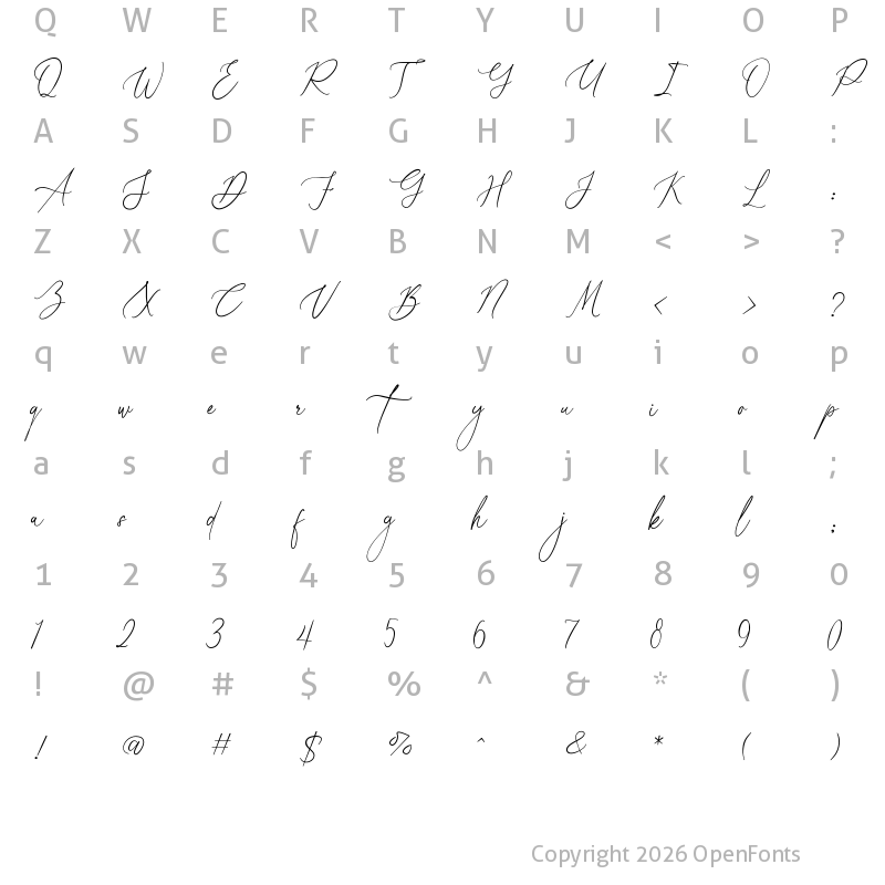 Character Map of Flower Iceland Regular