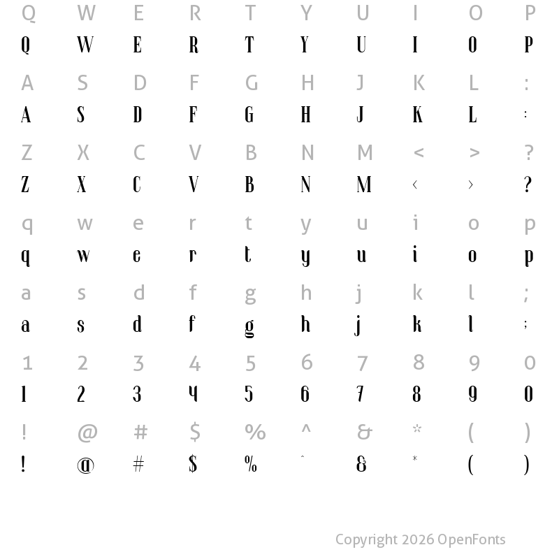 Character Map of Flower Rhyme Regular
