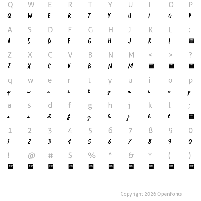 Character Map of Fluid Motion - Demo Regular