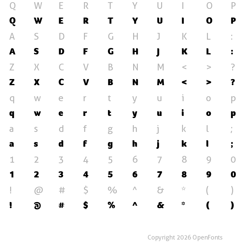 Character Map of Foco Black Regular