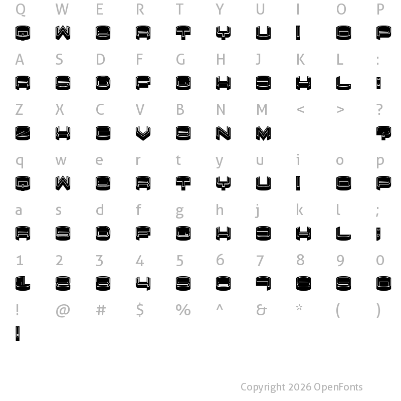 Character Map of Focused Filled Regular
