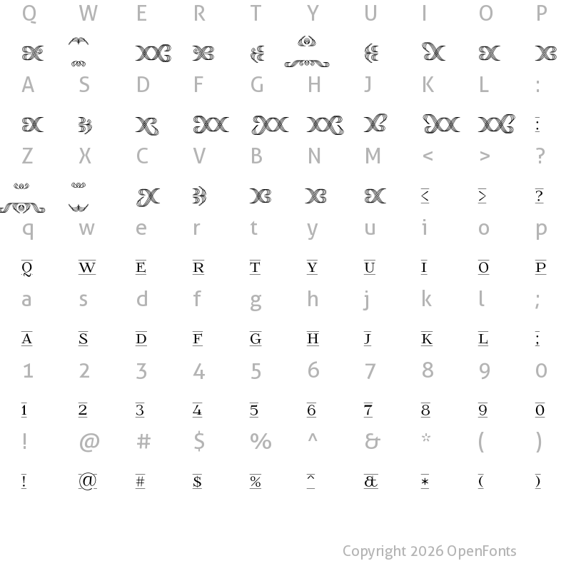 Character Map of FoglihtenFr02 Regular