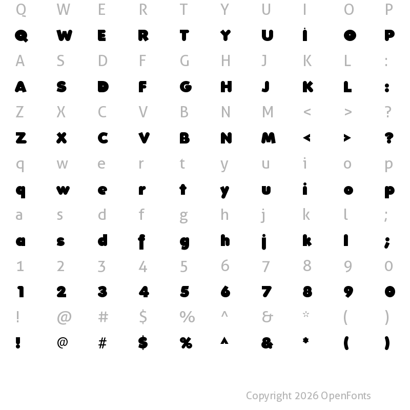 Character Map of FolksXX Heavy