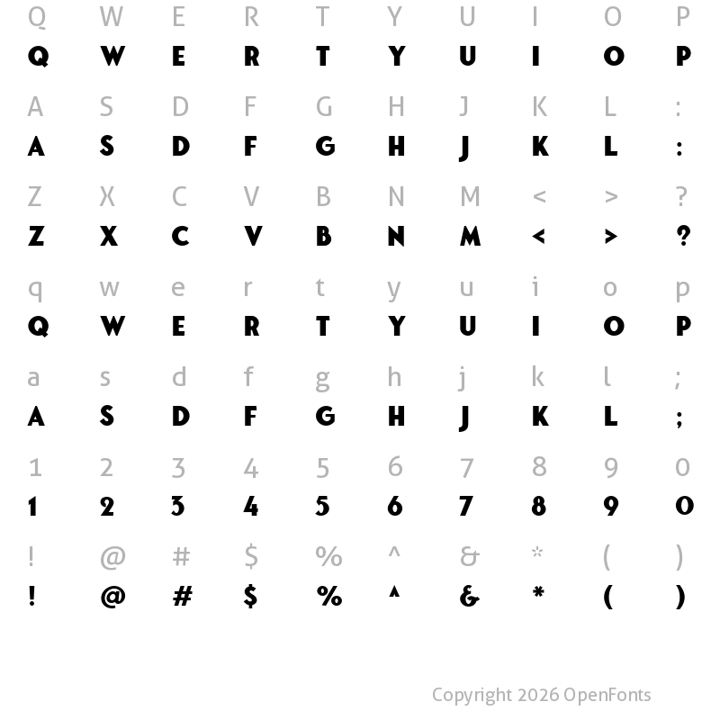 Character Map of Fonseca Grande Regular