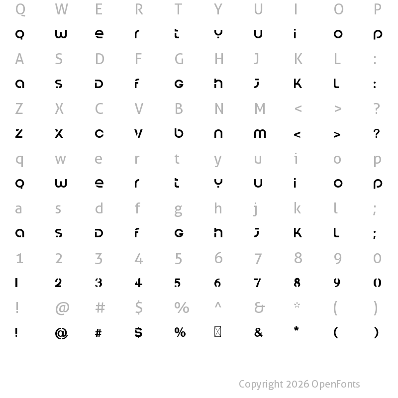 Character Map of Font208 Script Typeface