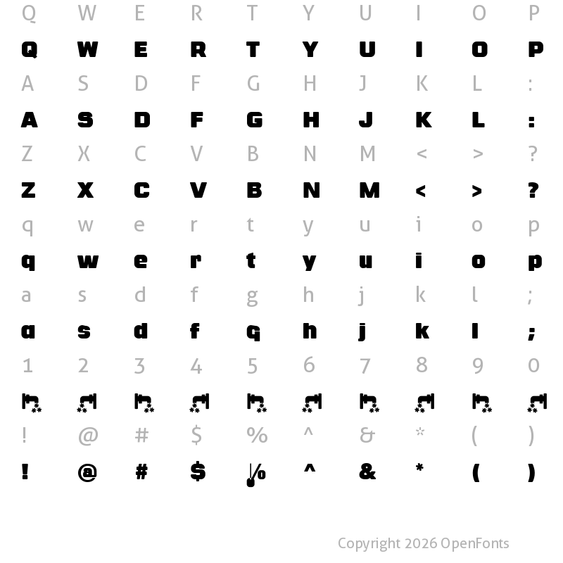 Character Map of Fontanero Regular