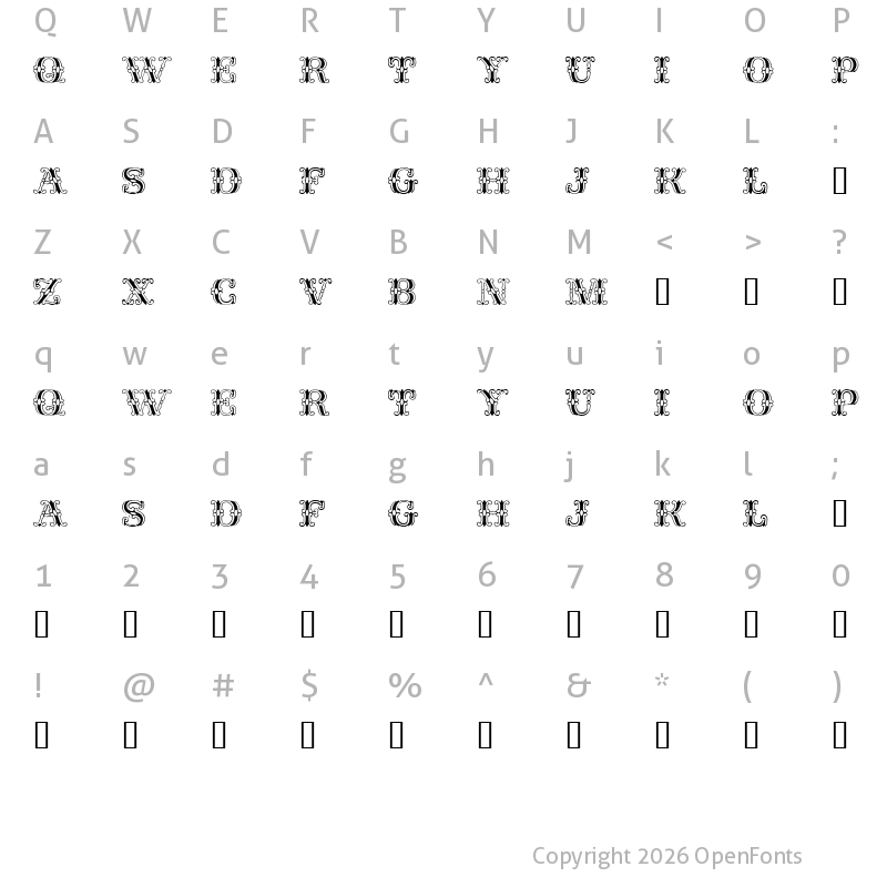 Character Map of Fontanesi Regular