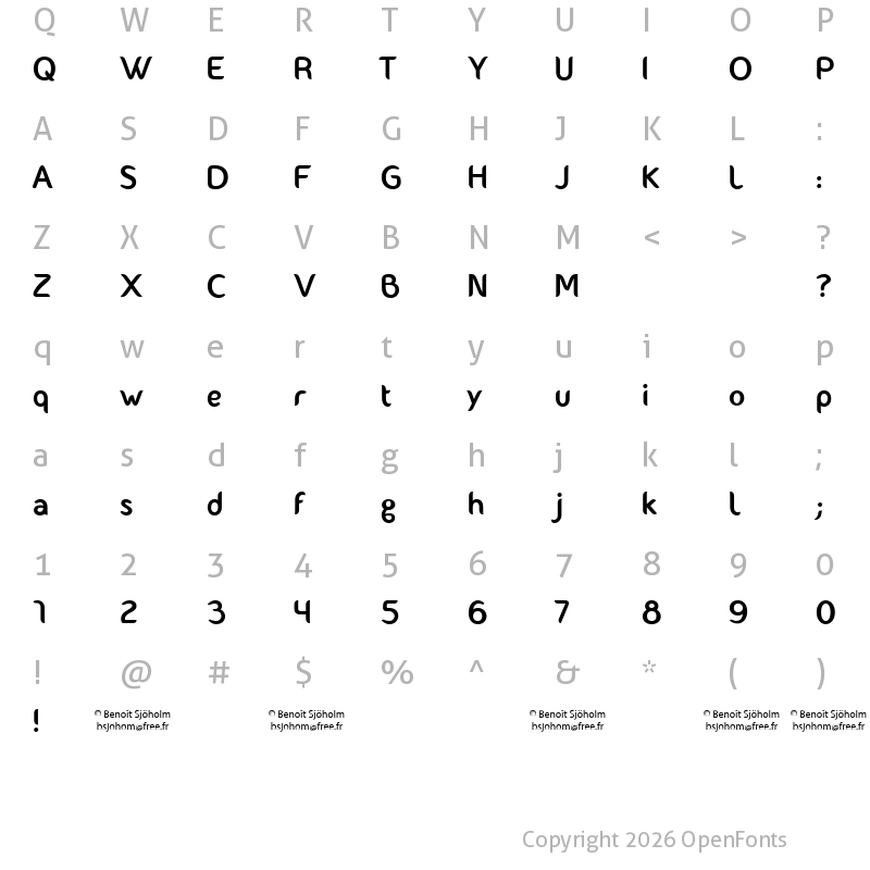 Character Map of Fontasique Fontasique