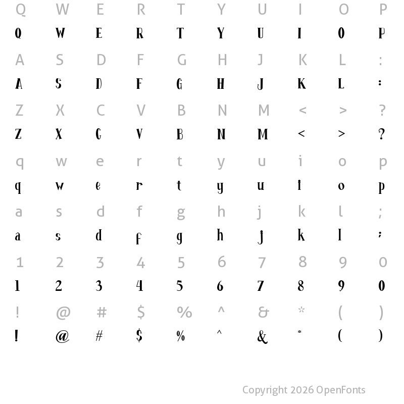 Character Map of Fontastique Regular