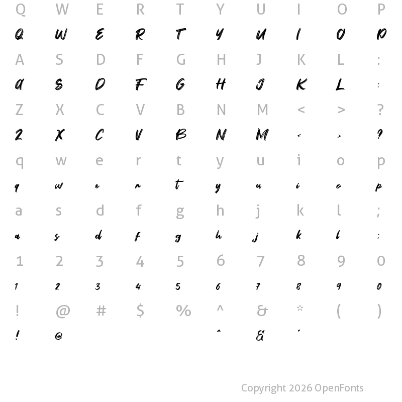 Character Map of Fontbliz Regular