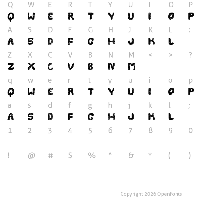 Character Map of FONTESDA TFB Regular