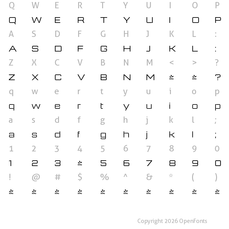 Character Map of FONTSPRING DEMO - 946 Latin W1 Bold