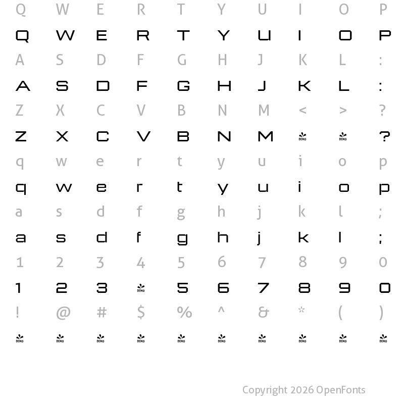 Character Map of FONTSPRING DEMO - 946 Latin W2 Bold