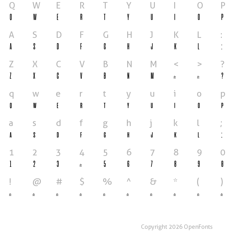 Character Map of FONTSPRING DEMO - Aliens & cows Regular
