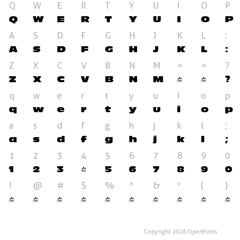 Character Map of FONTSPRING DEMO - Antigone Nord Pro Poster Regular