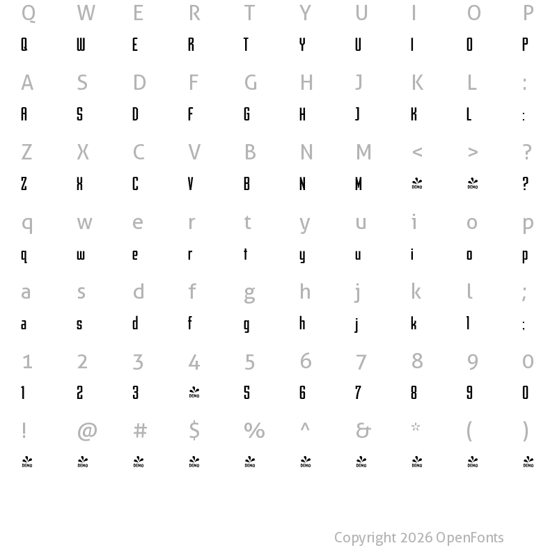 Character Map of FONTSPRING DEMO - Archiva Regular