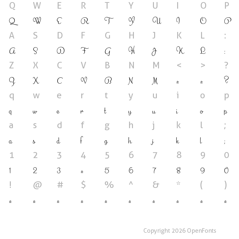 Character Map of FONTSPRING DEMO - Banana Yeti Light