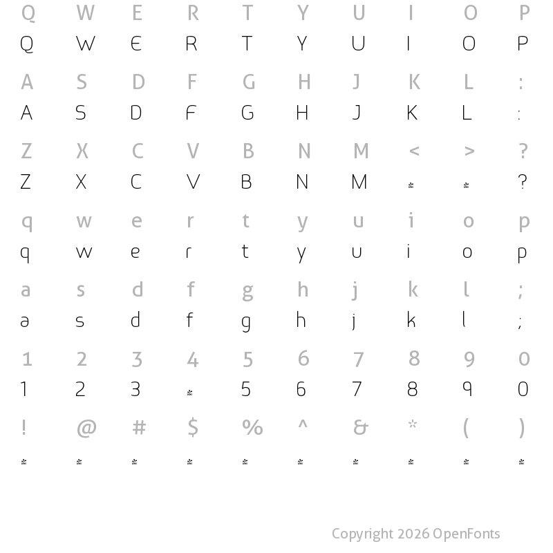 Character Map of FONTSPRING DEMO - Birica Regular