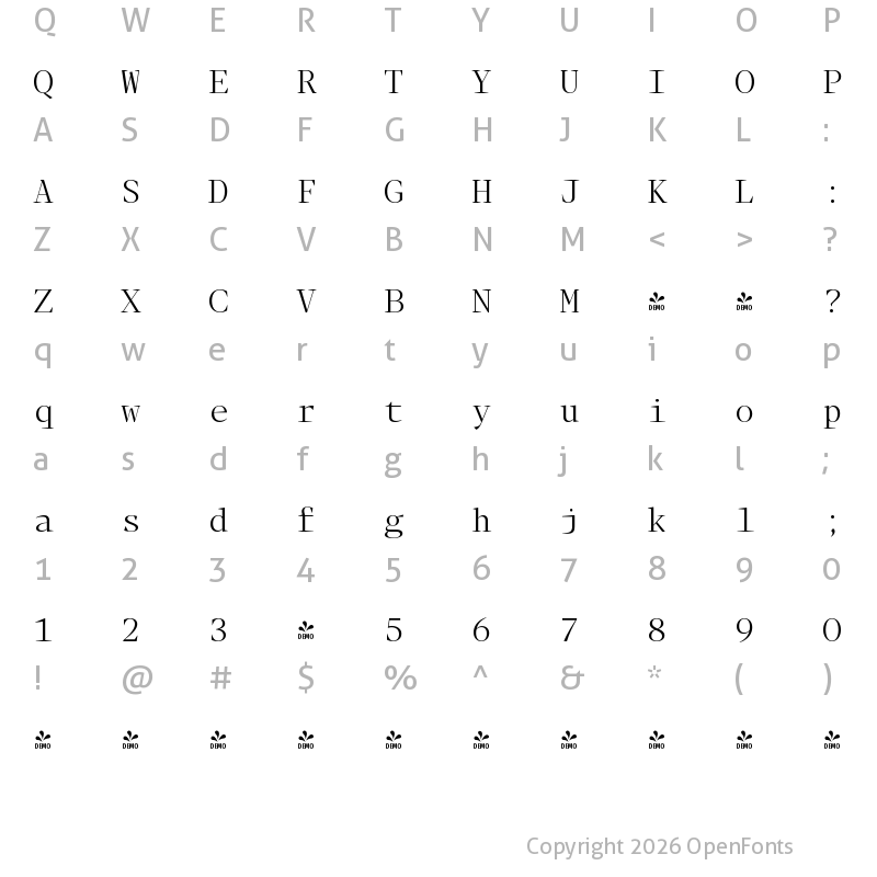 Character Map of FONTSPRING DEMO - Blacker Mono Var Regular