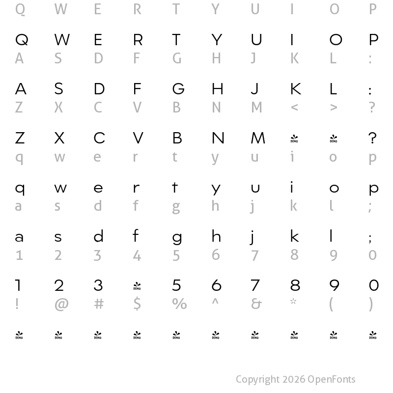 Character Map of FONTSPRING DEMO - CA Superpilot Sans Regular