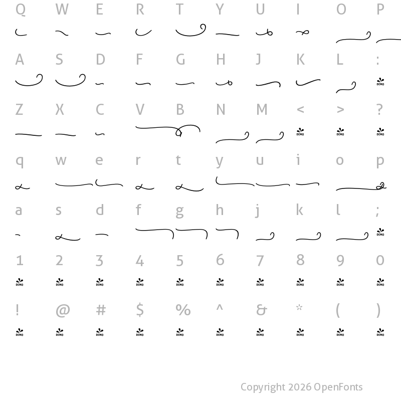 Character Map of FONTSPRING DEMO - Camper Extras 1 Regular
