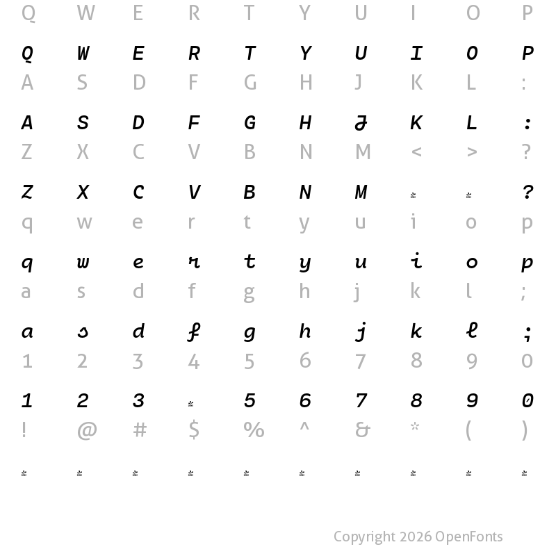 Character Map of FONTSPRING DEMO - Cartograph CF Demi Bold Italic