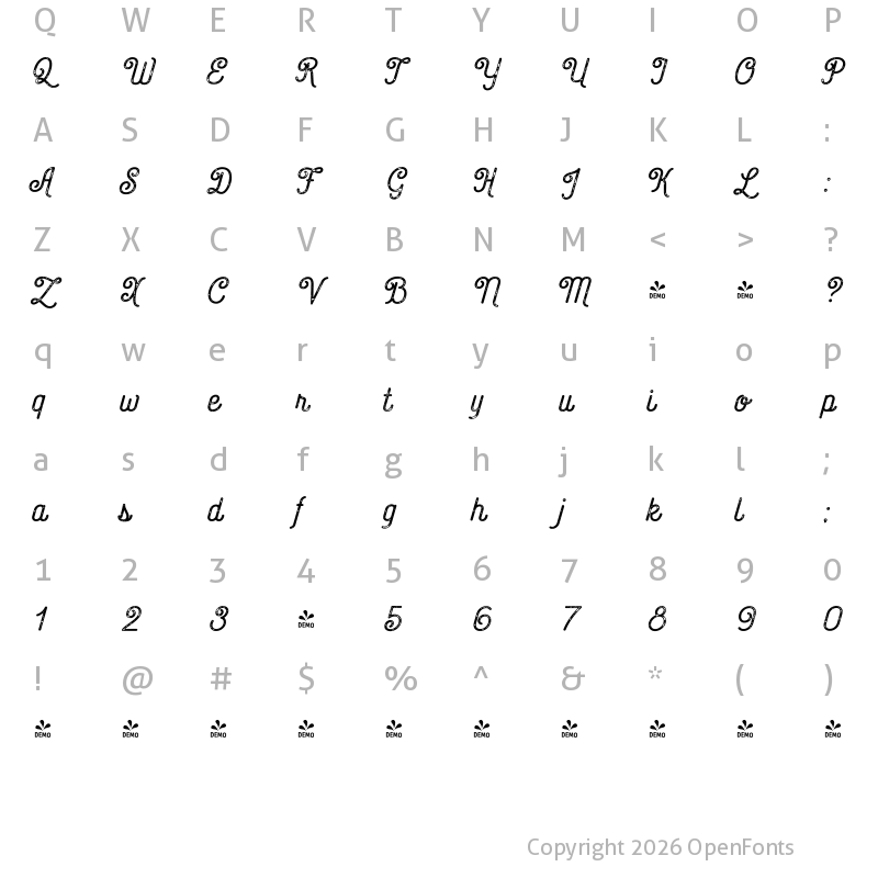 Character Map of FONTSPRING DEMO - Catfish Press Regular