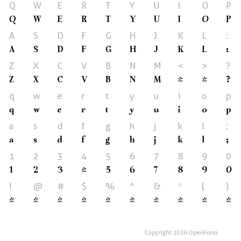 Character Map of FONTSPRING DEMO - Chaos is me Black Regular