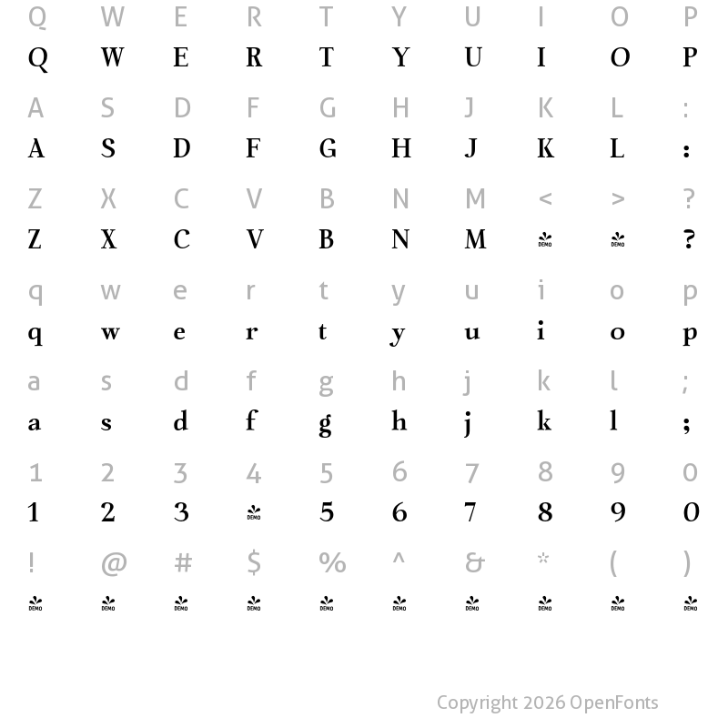 Character Map of FONTSPRING DEMO - Chaos is me Extra Bold Regular