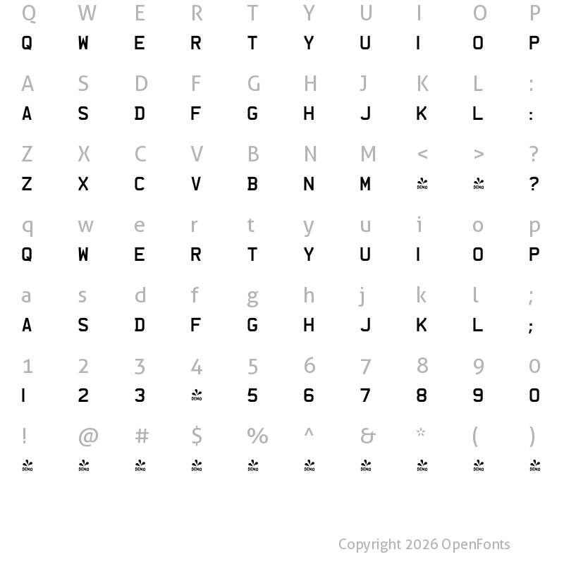Character Map of FONTSPRING DEMO - Charles Wright Motorcycle Regular