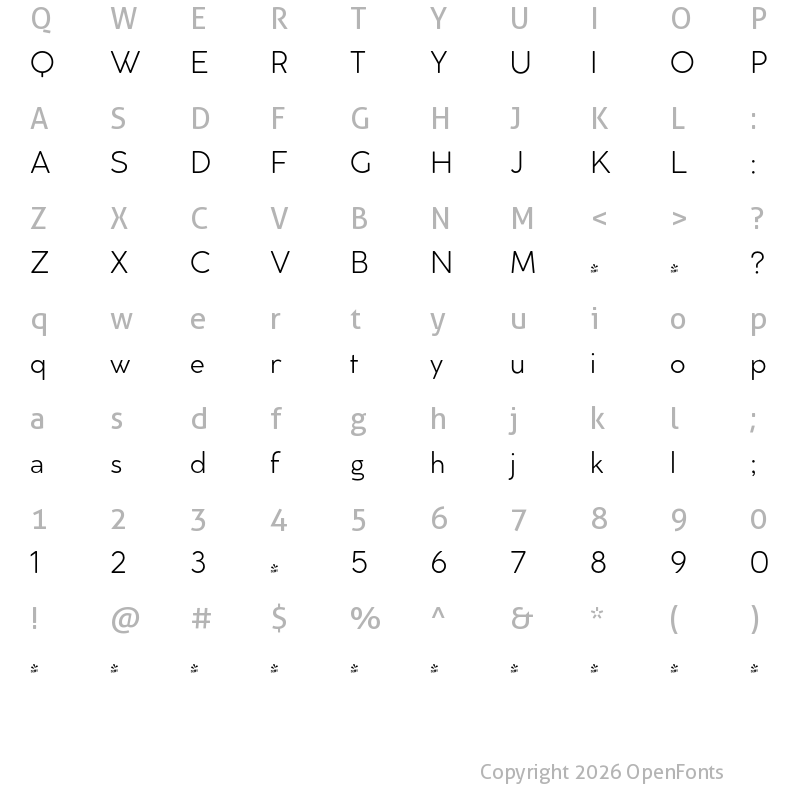 Character Map of FONTSPRING DEMO - Cocogoose Classic Light Regular