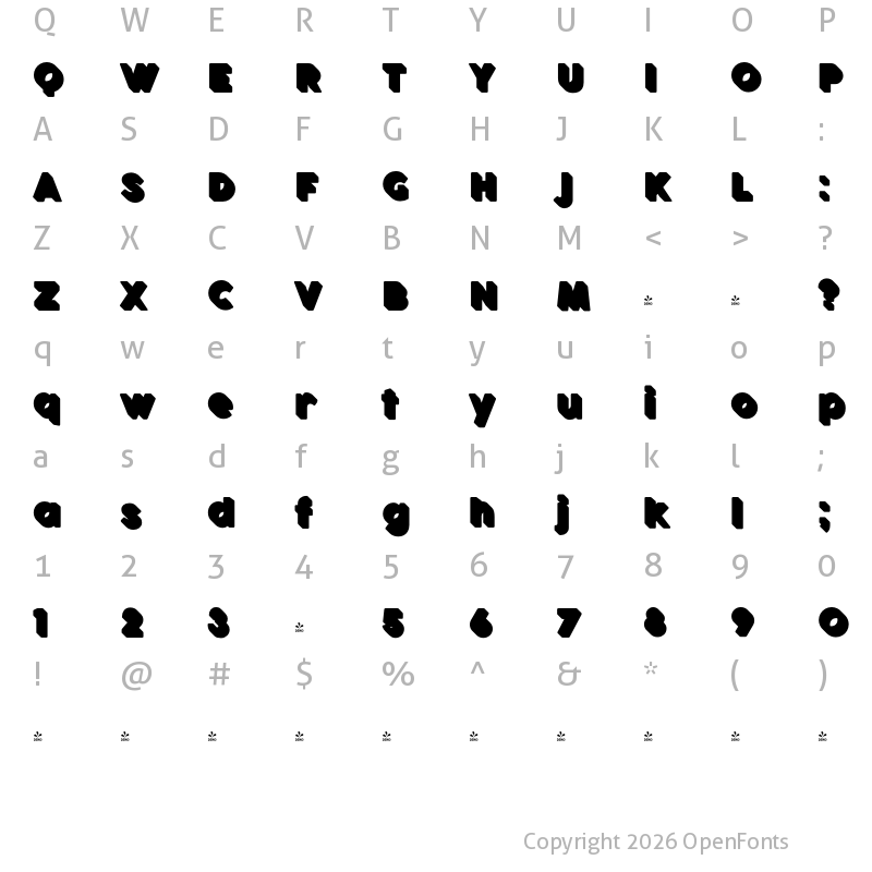 Character Map of FONTSPRING DEMO - Cocogoose Pro Block Regular