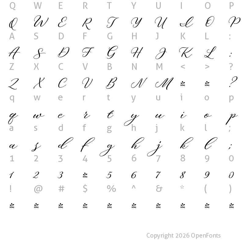 Character Map of FONTSPRING DEMO - CombinadoSc Regular