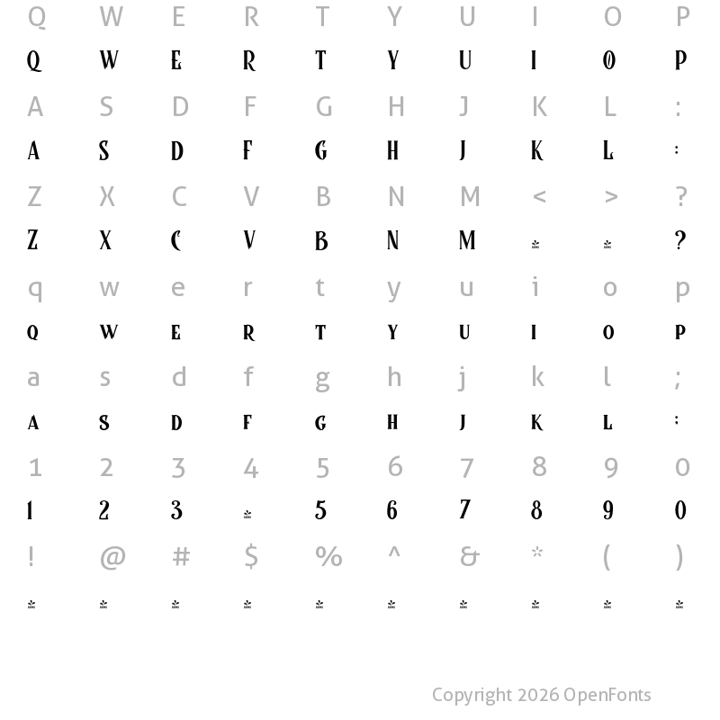 Character Map of FONTSPRING DEMO - Controwell Regular