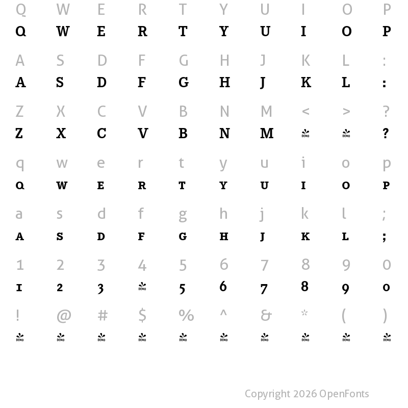 Character Map of FONTSPRING DEMO - CorporateESCT Bold