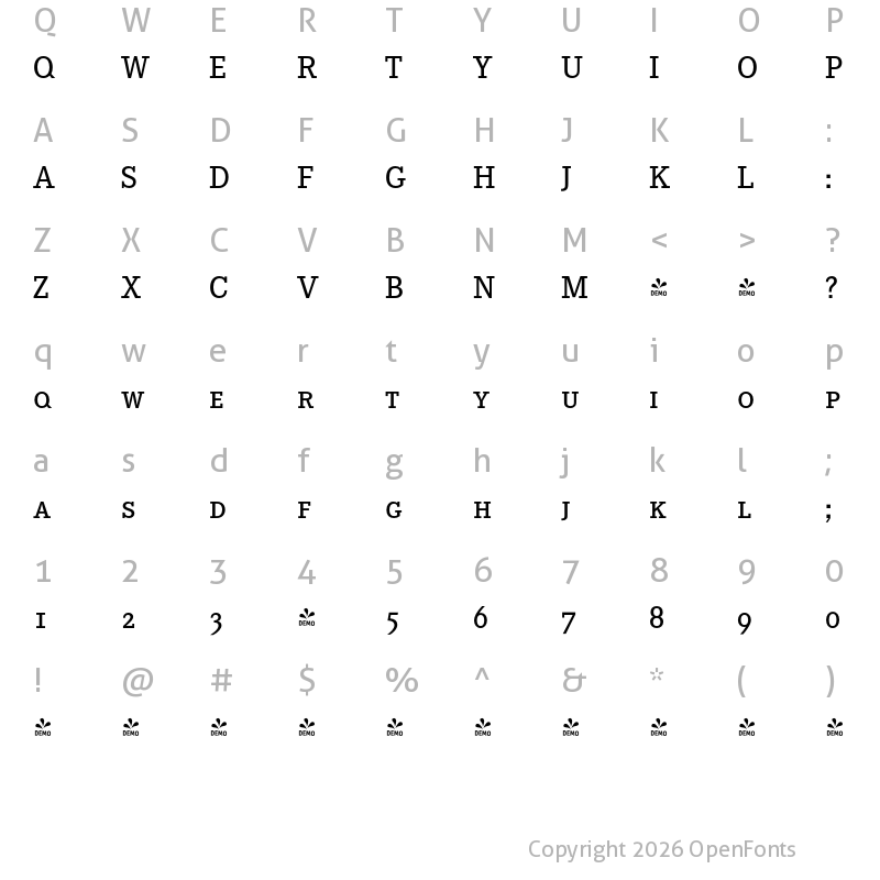 Character Map of FONTSPRING DEMO - CorporateESCTMed Regular