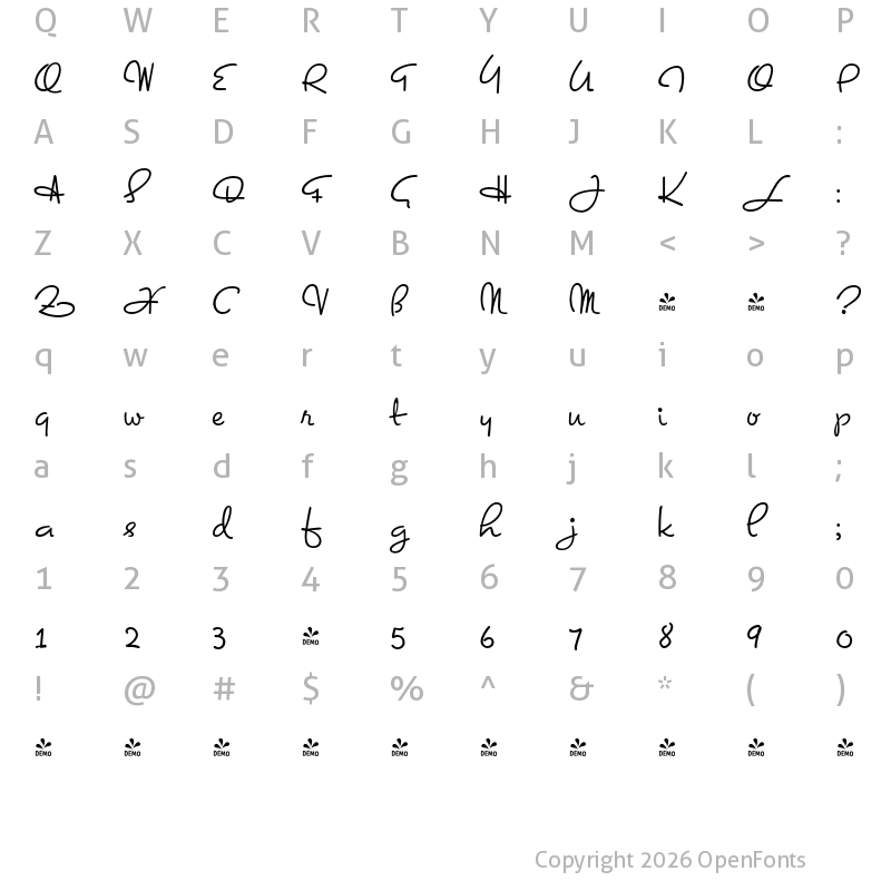 Character Map of FONTSPRING DEMO - Dominique Regular