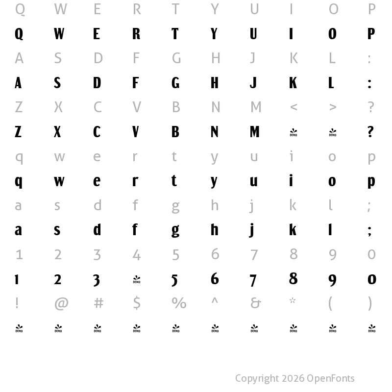Character Map of FONTSPRING DEMO - Dream Orphanage Hv Regular