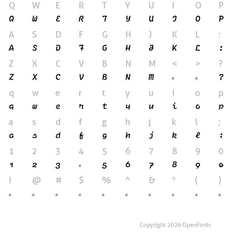 Character Map of FONTSPRING DEMO - Ellograph CF Demi Bold Italic