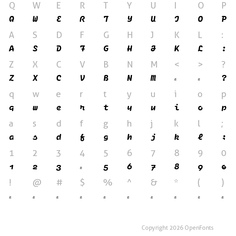 Character Map of FONTSPRING DEMO - Ellograph CF Extra Bold Italic