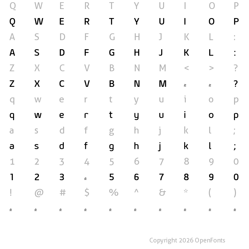 Character Map of FONTSPRING DEMO - Geon Soft Medium Regular