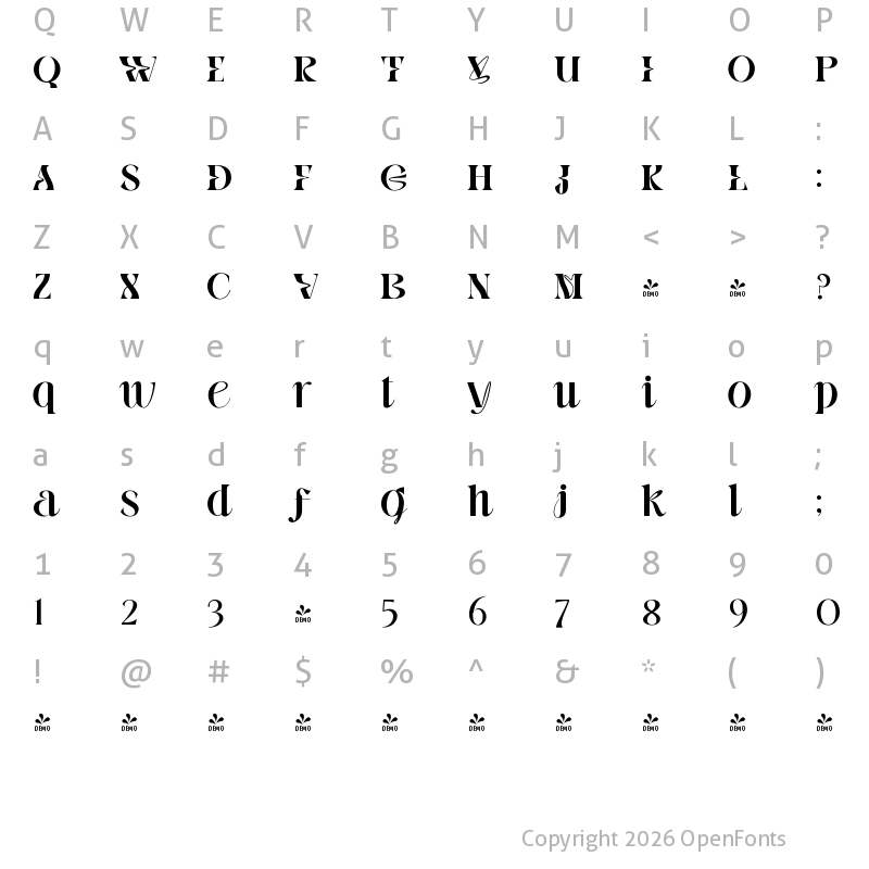 Character Map of FONTSPRING DEMO - GIBEon Bold Regular