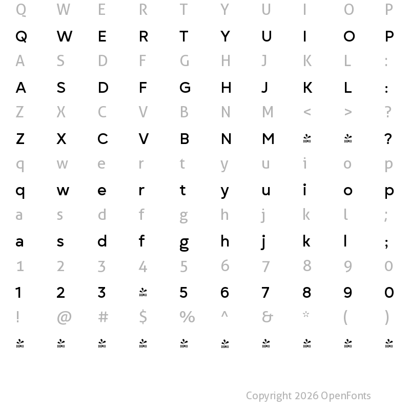 Character Map of FONTSPRING DEMO - Gogh Variable Regular