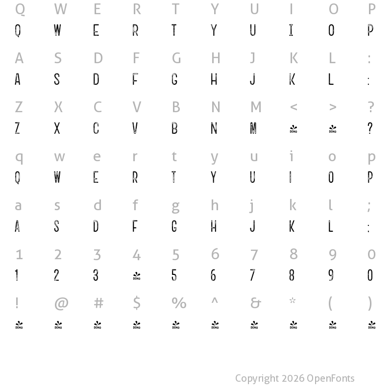 Character Map of FONTSPRING DEMO - Goodwater Print Sans 1 Regular