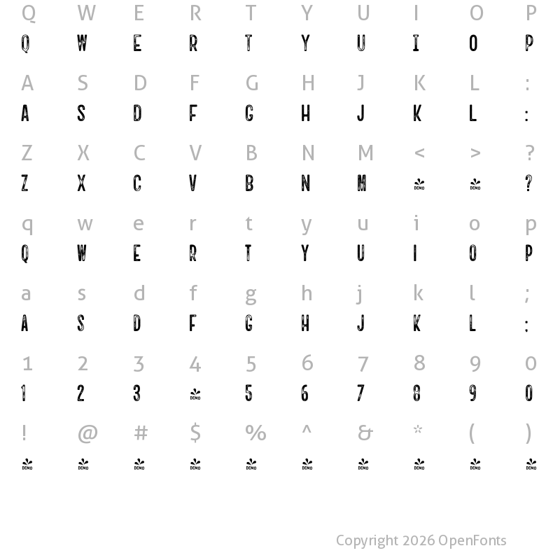 Character Map of FONTSPRING DEMO - Goodwater Print Sans 4 Regular