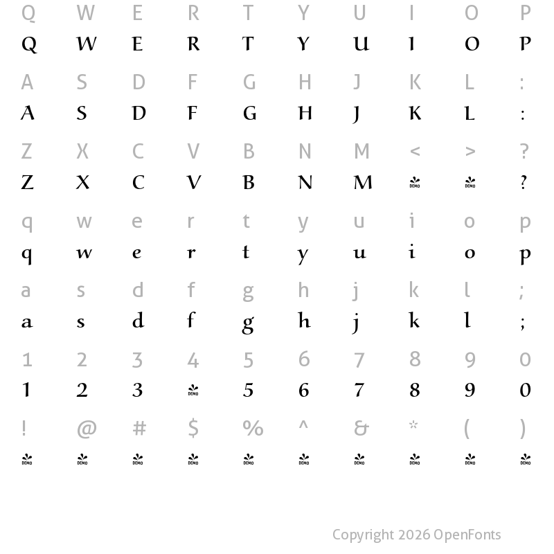 Character Map of FONTSPRING DEMO - Haldar Regular