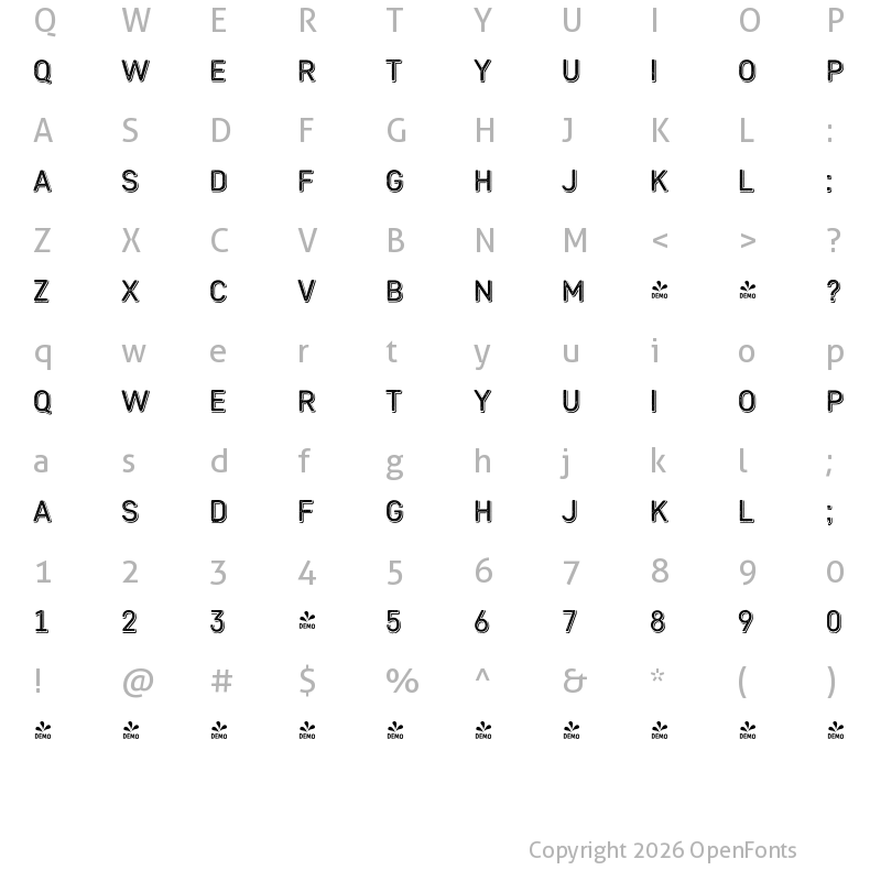 Character Map of FONTSPRING DEMO - Heiders Sans R 2 Sh Regular Regular